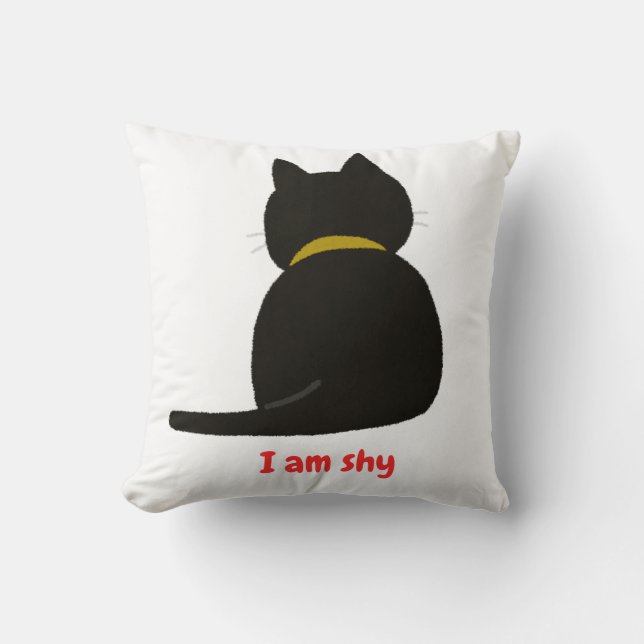 shy cat throw pillow (Front)