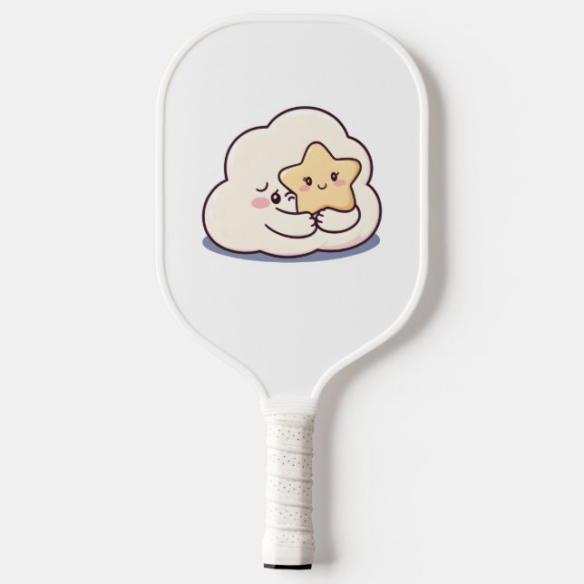 Shy Cloud Hugging a Star Pickleball Paddle (Back)