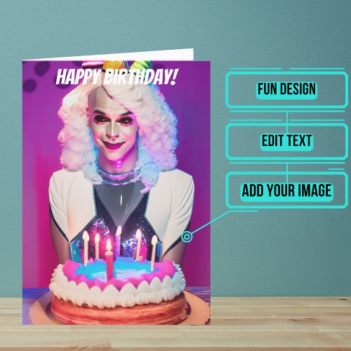 Shy Drag Queen Funny Birthday Card