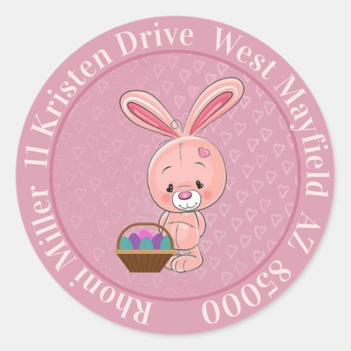 Shy Easter Bunny Classic Round Sticker