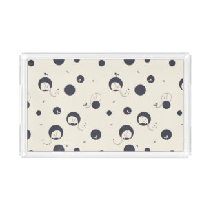 Shy Elephant Pattern Acrylic Tray