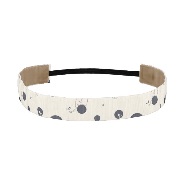 Shy Elephant Pattern Athletic Headband (Front)