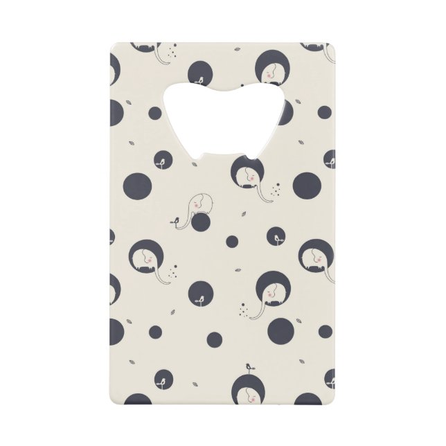 Shy Elephant Pattern Credit Card Bottle Opener (Front)