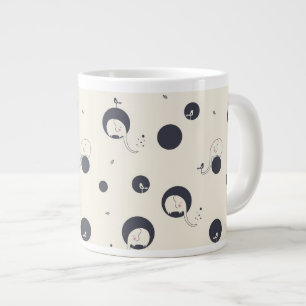 Shy Elephant Pattern Large Coffee Mug