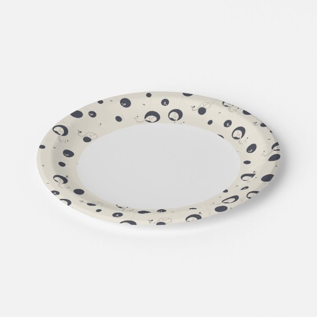 Shy Elephant Pattern Paper Plates (Angled)
