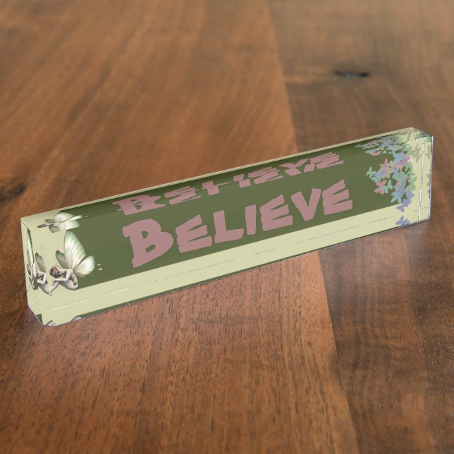 Shy Fairy Banner Desk Name Plate (Side)