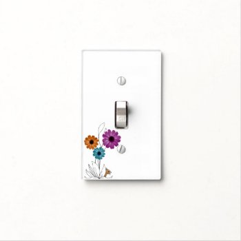 Shy Flower Mouse Light Switch Cover by colorwash at Zazzle