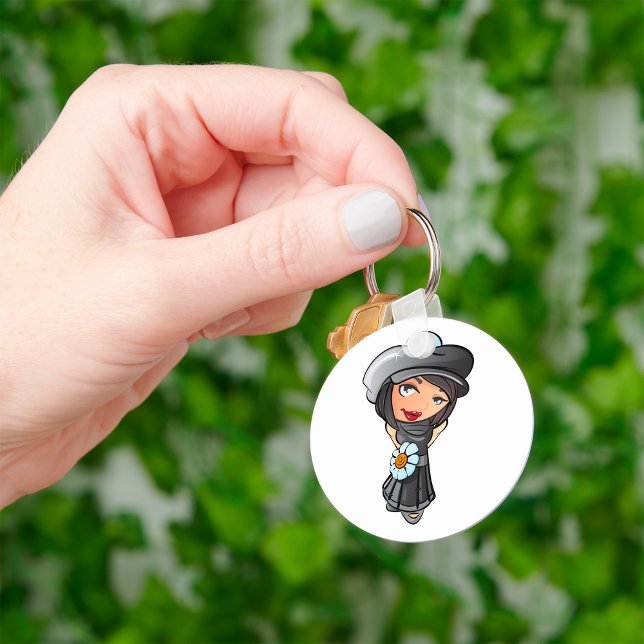 Shy French Girl Keychain (Creator Uploaded)
