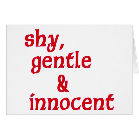 Shy, gentle & innocent cards (Front Horizontal)