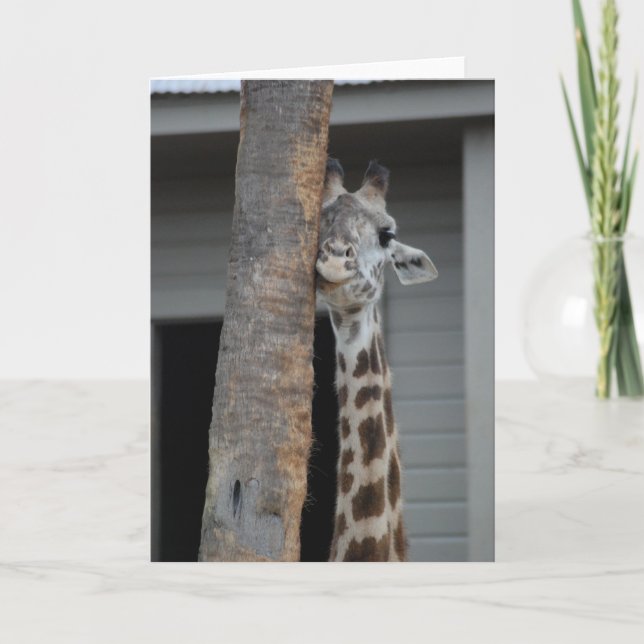 "Shy Giraffe" Greeting Card (Front)