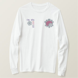 Shy Girl Flower Embroidered Tee