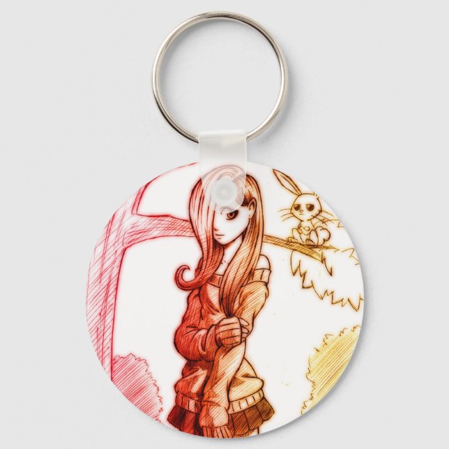 Shy Girl Keychain (Front)