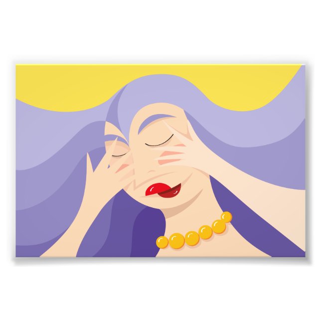 Shy girl photo print (Front)