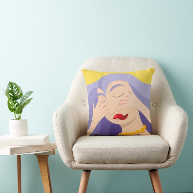 Shy girl throw pillow (Chair)