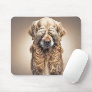 Shy Golden Retriever Mouse Pad