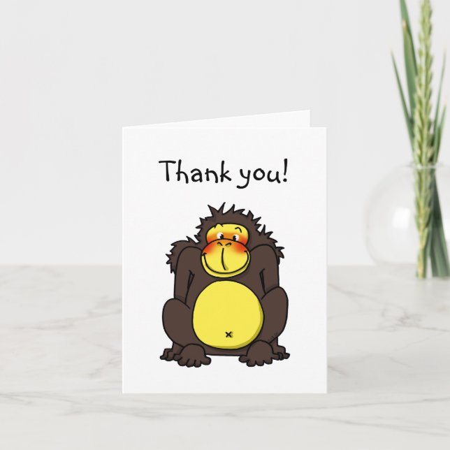 Shy gorilla thank you card (Front)