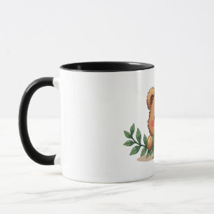 Shy Kawaii Teddy Bear Mistletoe Christmas Mug