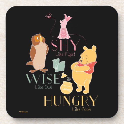 Shy Like Piglet Wise Like Owl Hungry Like Pooh Beverage Coaster