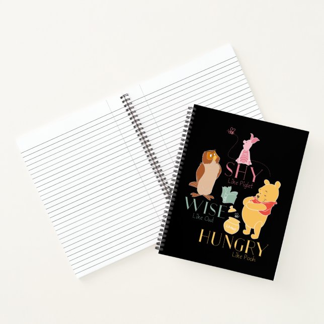 Shy Like Piglet, Wise Like Owl, Hungry Like Pooh Notebook (Inside)