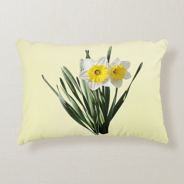 Shy Little Daffodil Accent Pillow (Front)
