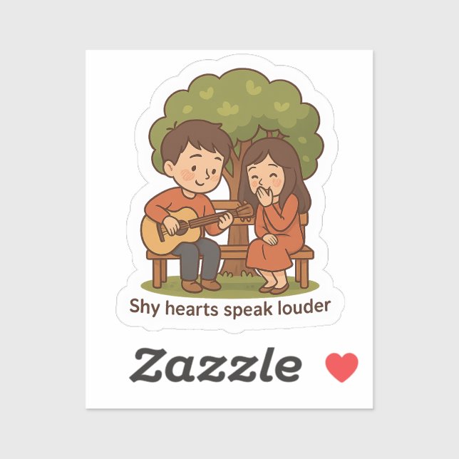 Shy Love Moment – Cute Couple Sticker (Sheet)