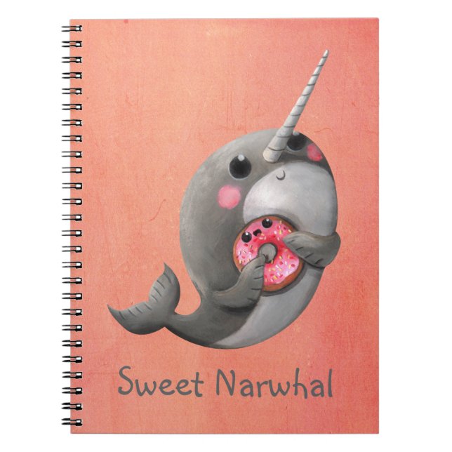 Shy Narwhal with Donut Notebook (Front)