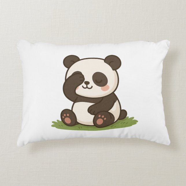 Shy Panda Moment Accent Pillow (Front)