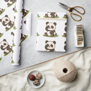 Shy Panda Moment Wrapping Paper