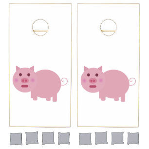 Shy Pink Pig Bean Bag Toss Cornhole Set