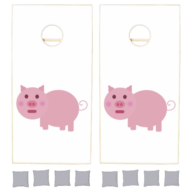 Shy Pink Pig Bean Bag Toss Cornhole Set (Set)