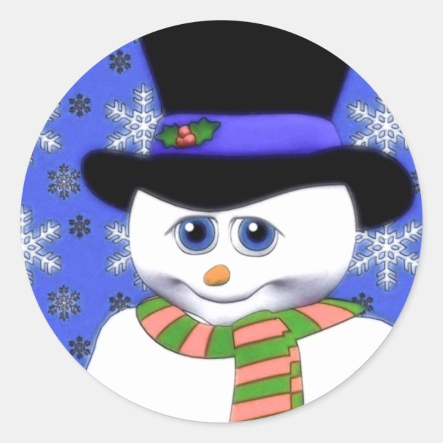 Shy Snowman Holiday Stickers (Front)