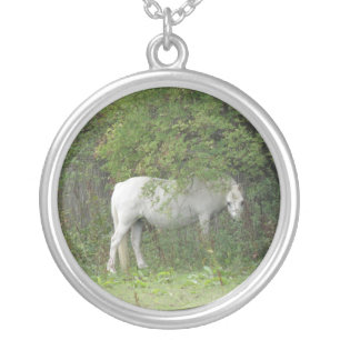Shy White Horse Necklace