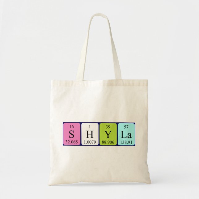 Shyla periodic table name tote bag (Front)