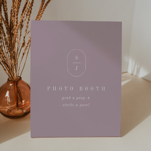 SHYLAH Elegant Lilac Geometric Wedding Photo Booth Pedestal Sign