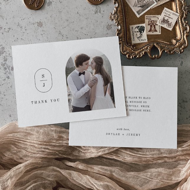 SHYLAH Flat Unique Simple Minimalist Photo Wedding Thank You Card (SHYLAH Flat Unique Simple Minimalist Photo Wedding Thank You Card)