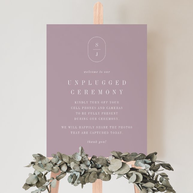 SHYLAH Lilac Mauve Wedding Unplugged Ceremony Sign (SHYLAH Lilac Mauve Wedding Unplugged Ceremony Sign)