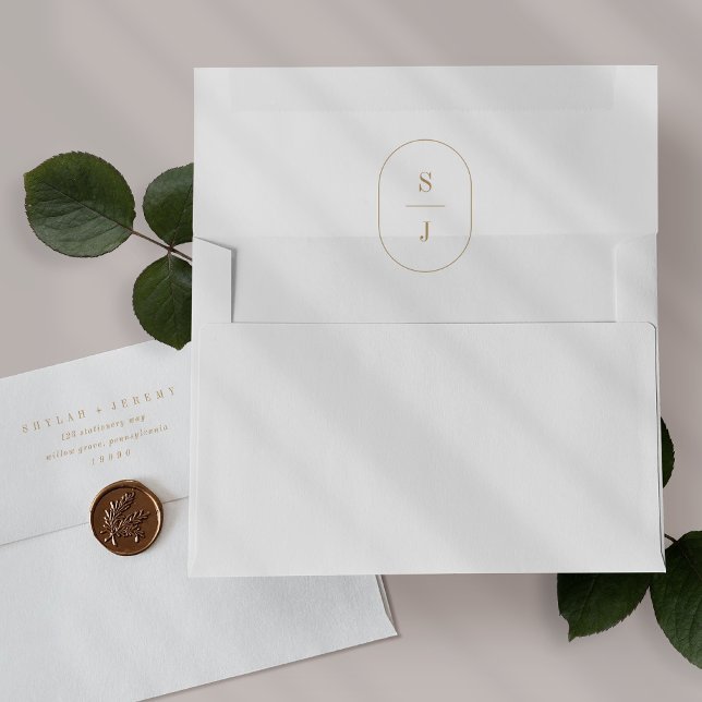 SHYLAH Minimal Gold Wedding Invitation Envelopes (SHYLAH Minimal Gold Wedding Invitation Envelopes)