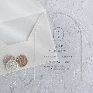 SHYLAH Monogram Unique Arch Wedding Save The Date