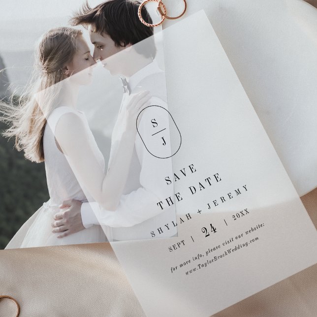 SHYLAH Monogram Unique Wedding Save The Date Vellum Invitations (SHYLAH Monogram Unique Wedding Save The Date Vellum Invitations)