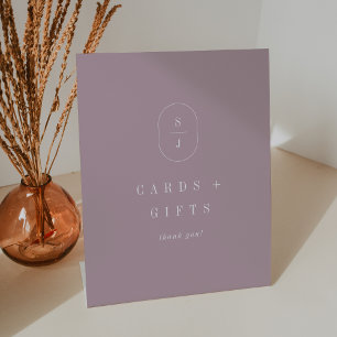 SHYLAH Purple Lilac Mauve Wedding Cards and Gifts Pedestal Sign