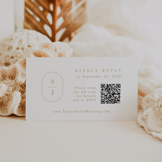 SHYLAH QR Code Classic Gold Wedding RSVP Cards (SHYLAH QR Code Classic Gold Wedding RSVP Cards)