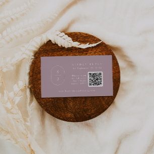 SHYLAH QR Code Elegant Lilac Wedding RSVP Cards