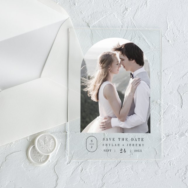 SHYLAH Simple Boho Monogram Wedding Save The Date (SHYLAH Simple Boho Monogram Wedding Save The Date Acrylic Invitations)