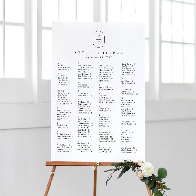 SHYLAH Unique Minimalist Wedding Seating Chart Foam Board (SHYLAH Unique Minimalist Wedding Seating Chart Foam Board)