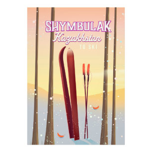 Shymbulak Kazakhstan Ski travel poster