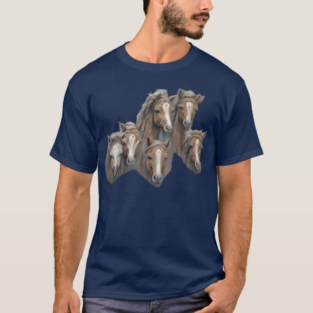 Si Beautiful Horses family T-Shirt (Front)