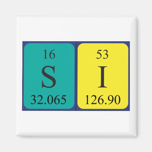 Si periodic table name magnet 2 (Front)