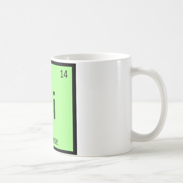 Si - Siamese Cat Chemistry Periodic Table Element Coffee Mug (Right)