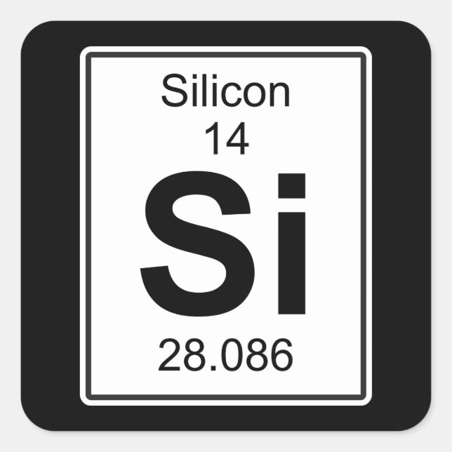 Si - Silicon Square Sticker (Front)