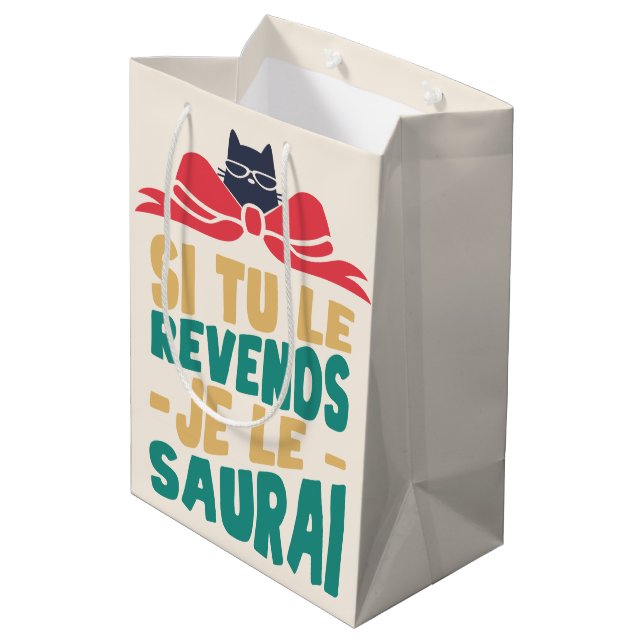 Si tu vends je le saurais medium gift bag (Back Angled)